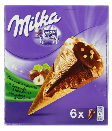 CONES CHOCOLAT & NOISETTES MILKA 399G