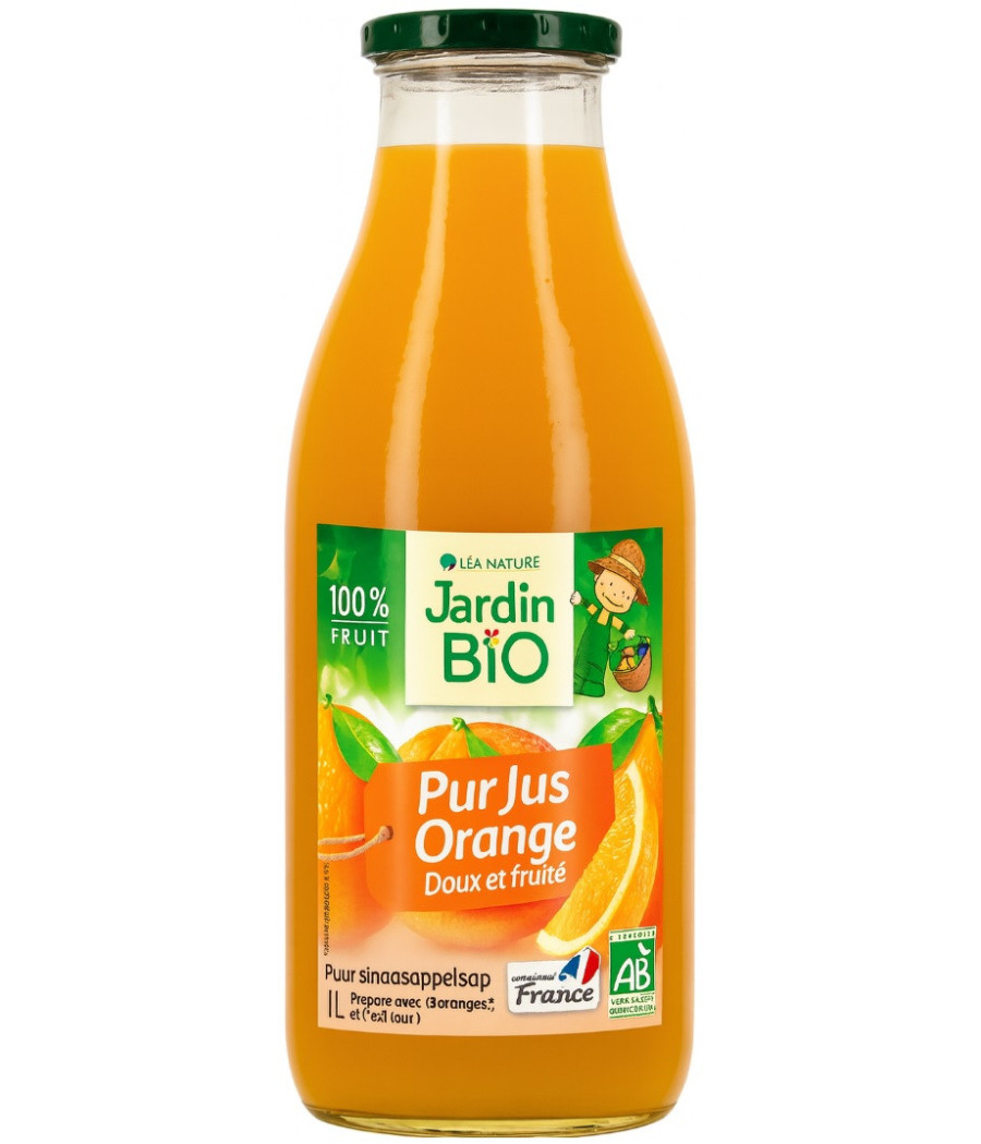 Jus d'orange bio pur jus JARDIN BIO ETIC 1 L
