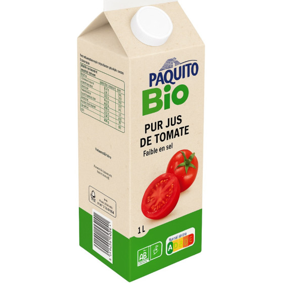 JUS DE TOMATE PUR JUS BIO PAQUITO 1L