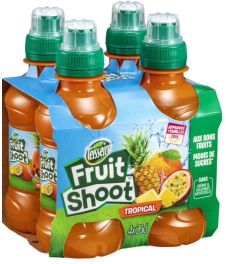 FRUIT SHOOT TROPICAL - BOISSON RAFRAICHISSANTE AUX FRUITS 4 X 20 CL
