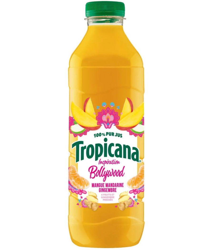 BOLLYWOOD JUS DE FRUIT MANGUE MANDARINE GINGEMBRE TROPIACANA 1L