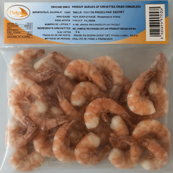 QUEUES DE CREVETTE CONGELEES THETYS 300G