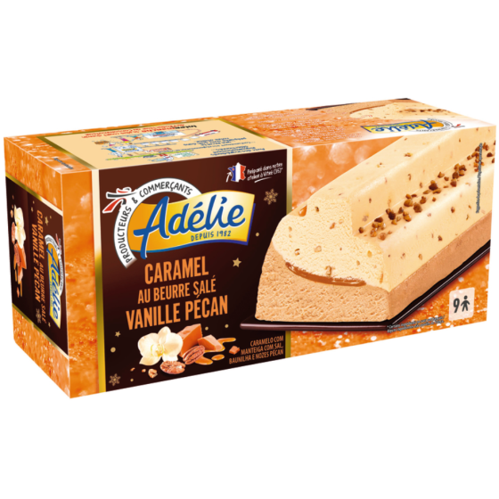 BUCHE CARAMEL AU BEURRE SALE VANILLE PECAN ADELIE