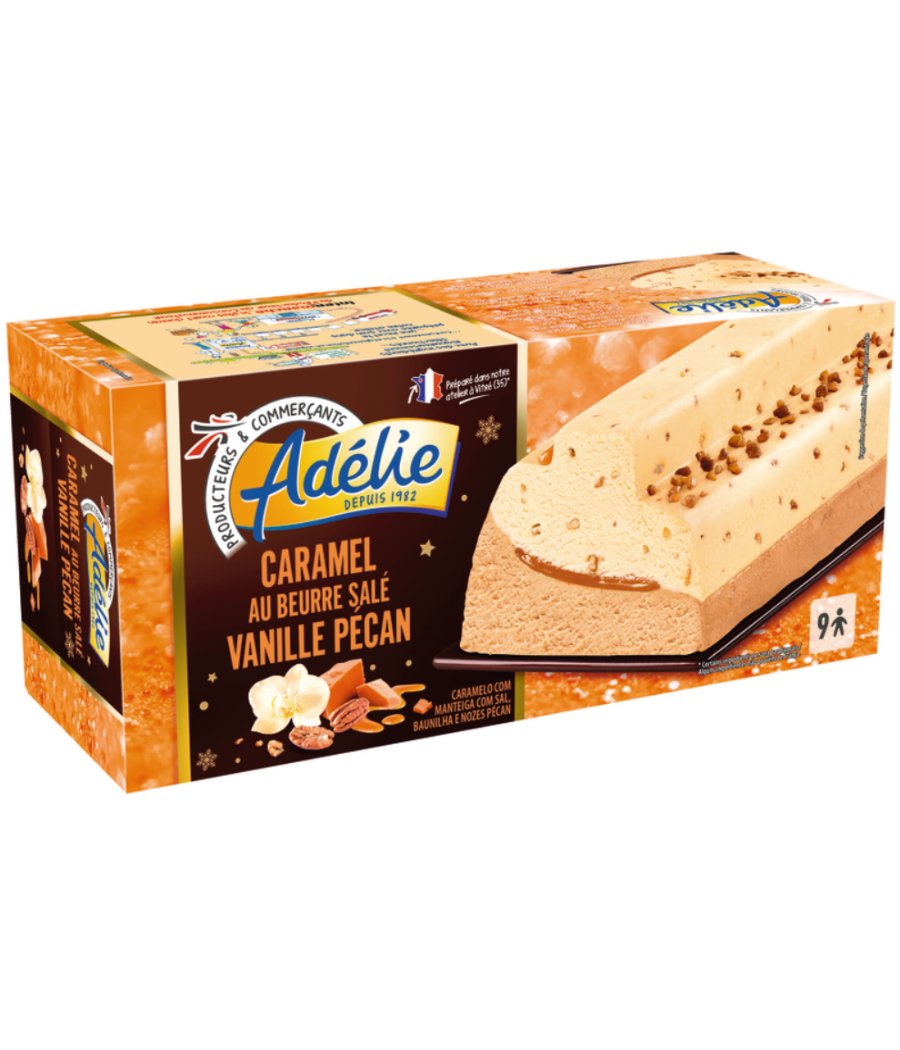 BUCHE CARAMEL AU BEURRE SALE VANILLE PECAN ADELIE