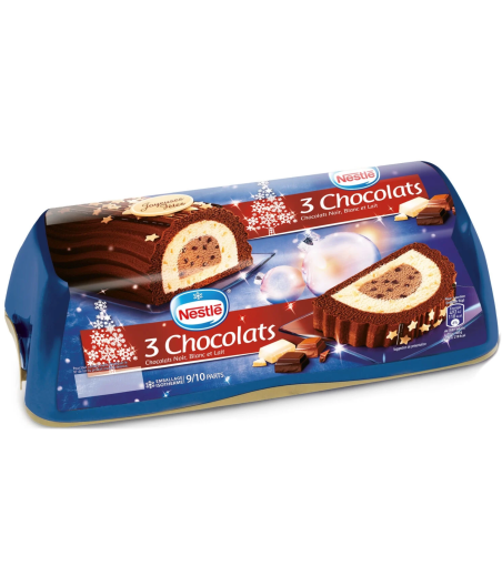 BUCHE GLACEE AUX 3 CHOCOLATS NESTLE  540G