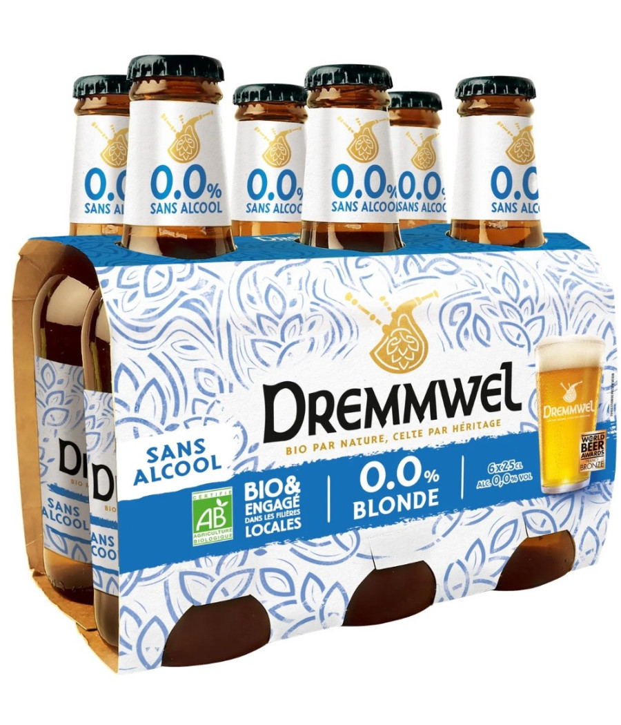 BIERE BLONDE DREMMWEL SANS ALCOOL 6 X 25 CL