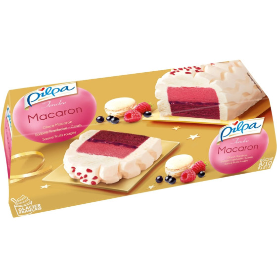 BUCHE GLACEE MACARON FRUITS ROUGES PILPA 547G