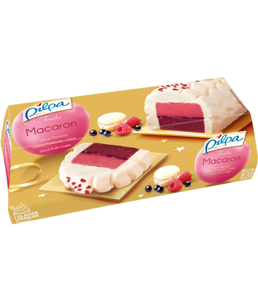 BUCHE GLACE TENDRE MACARON FRUITS ROUGES PILPA 547G