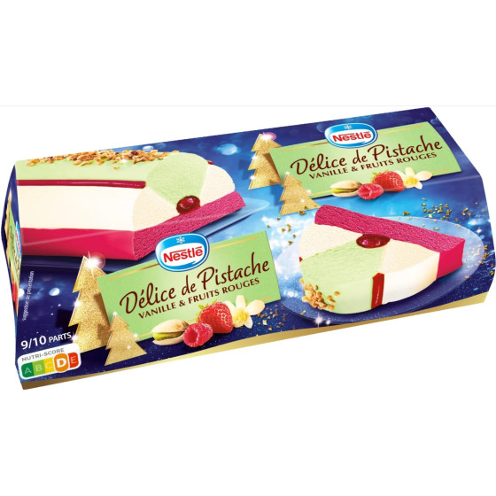BUCHE GLACE  PISTACHES VANILLE FRUITS ROUGES NESTLE 540G