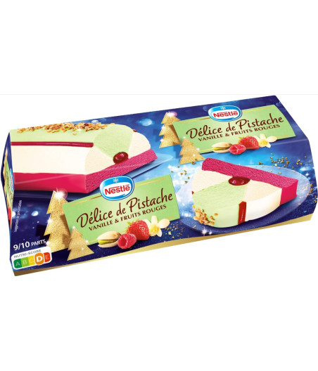 BUCHE GLACE  PISTACHES VANILLE FRUITS ROUGES NESTLE 540G