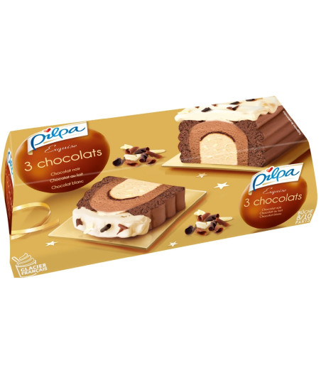 BUCHE GLACEE 3 CHOCOLATS PILPA 535G