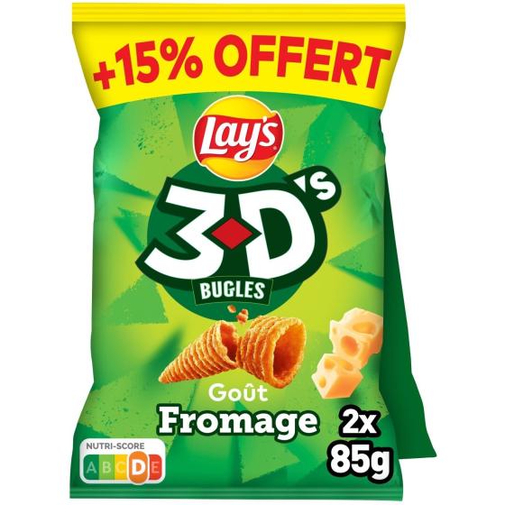 3D'S BUGLES GOUT FROMAGE LAY'S 2 X 85G