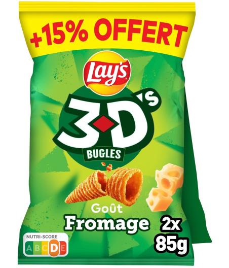 3D'S BUGLES GOUT FROMAGE LAY'S 2 X 85G