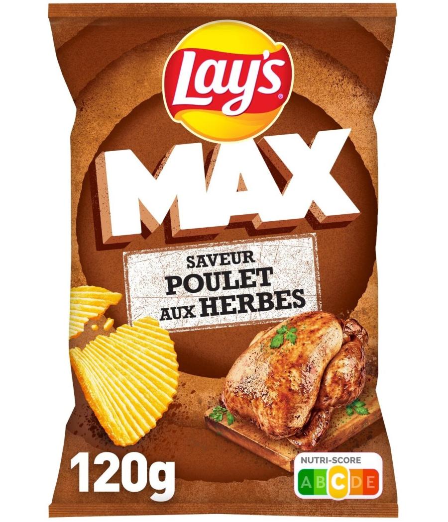 CHIPS MAX SAVEUR POULET AUX HERBES LAY'S 120G