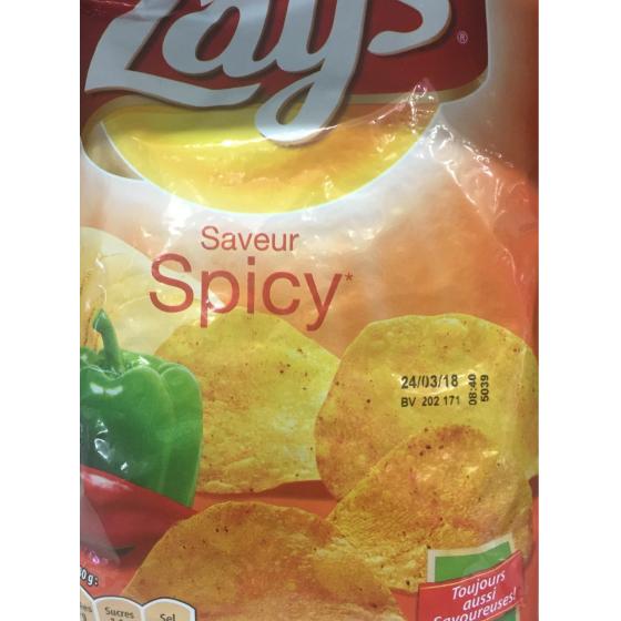 CHIPS DE POMMES DE TERRE SAVEUR SPICY 75 G E