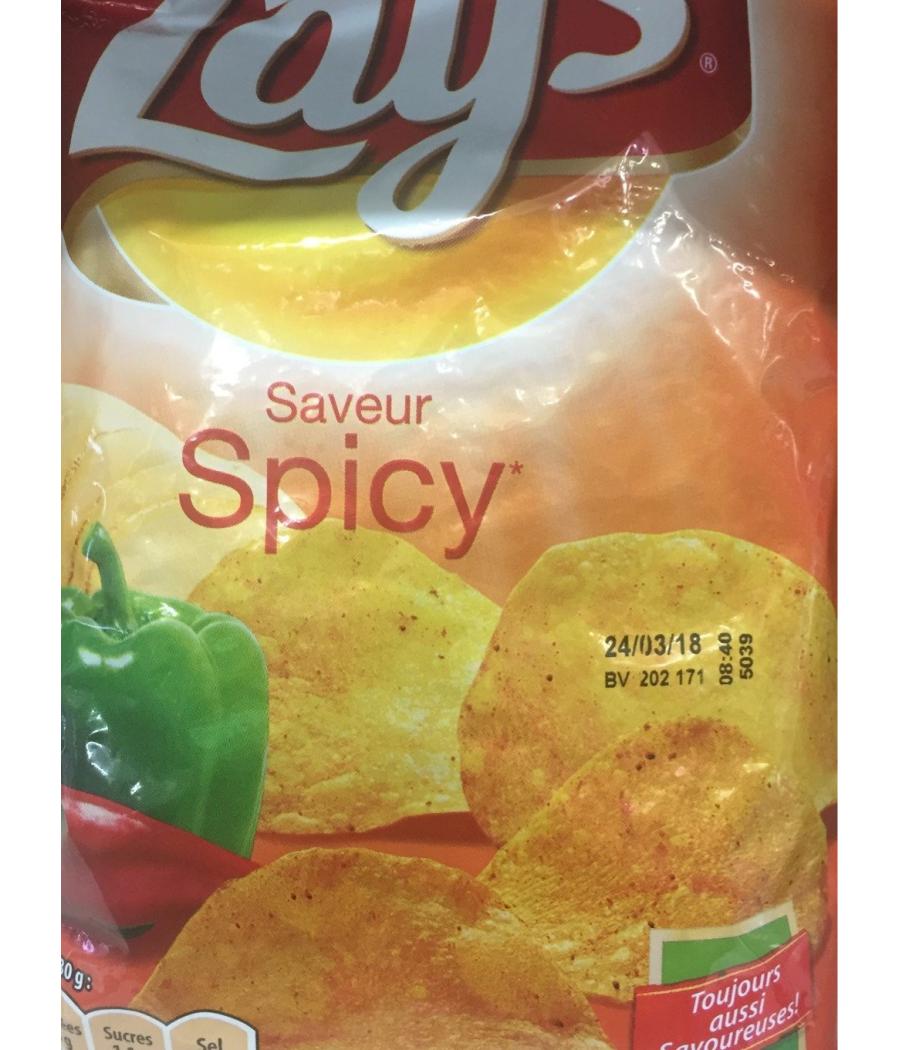 CHIPS DE POMMES DE TERRE SAVEUR SPICY 75 G E