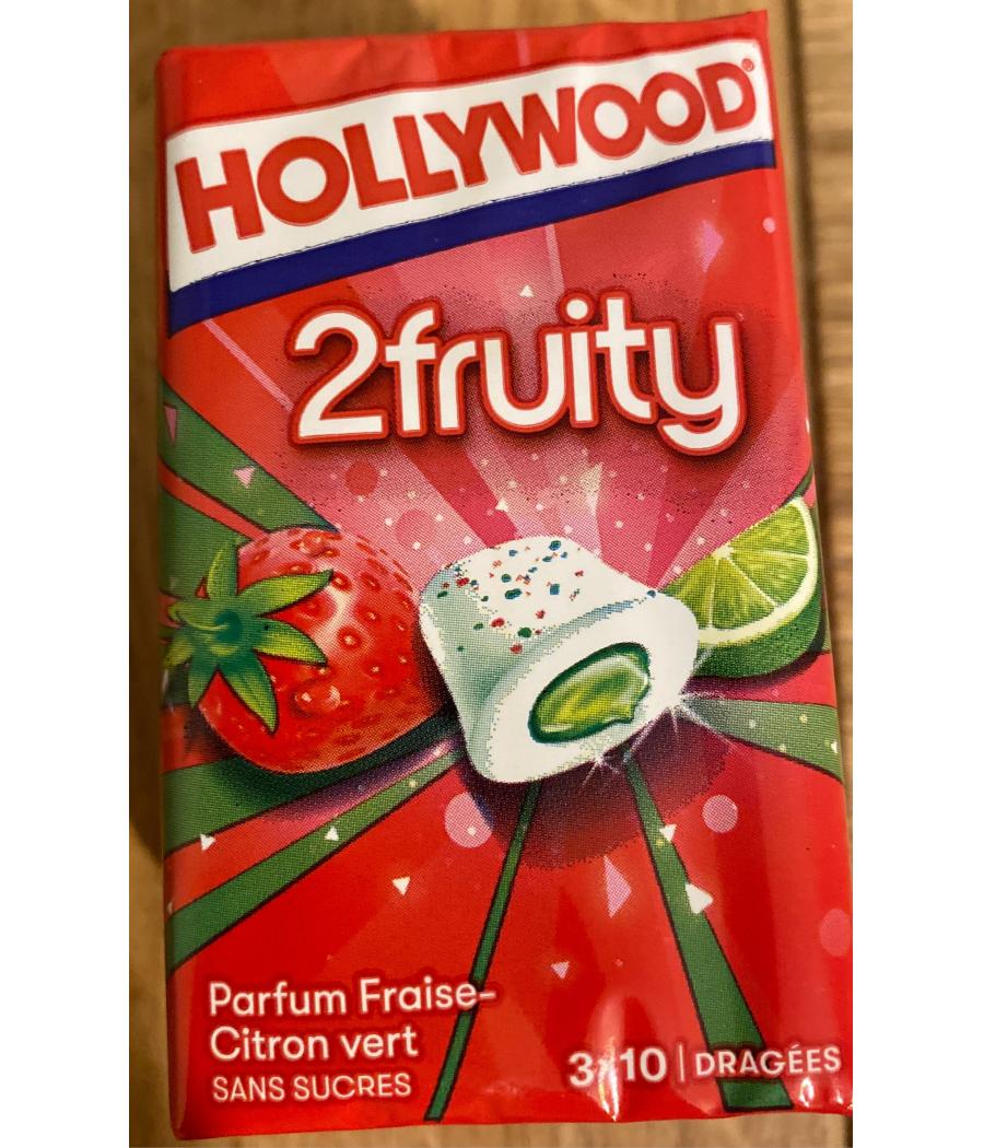 CHEWING GUM PARFUM FRAISE CITRON VERT HOLLYWOOD 3X22G
