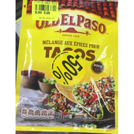 MELANGE AUX EPICES POUR TACOS 25 G