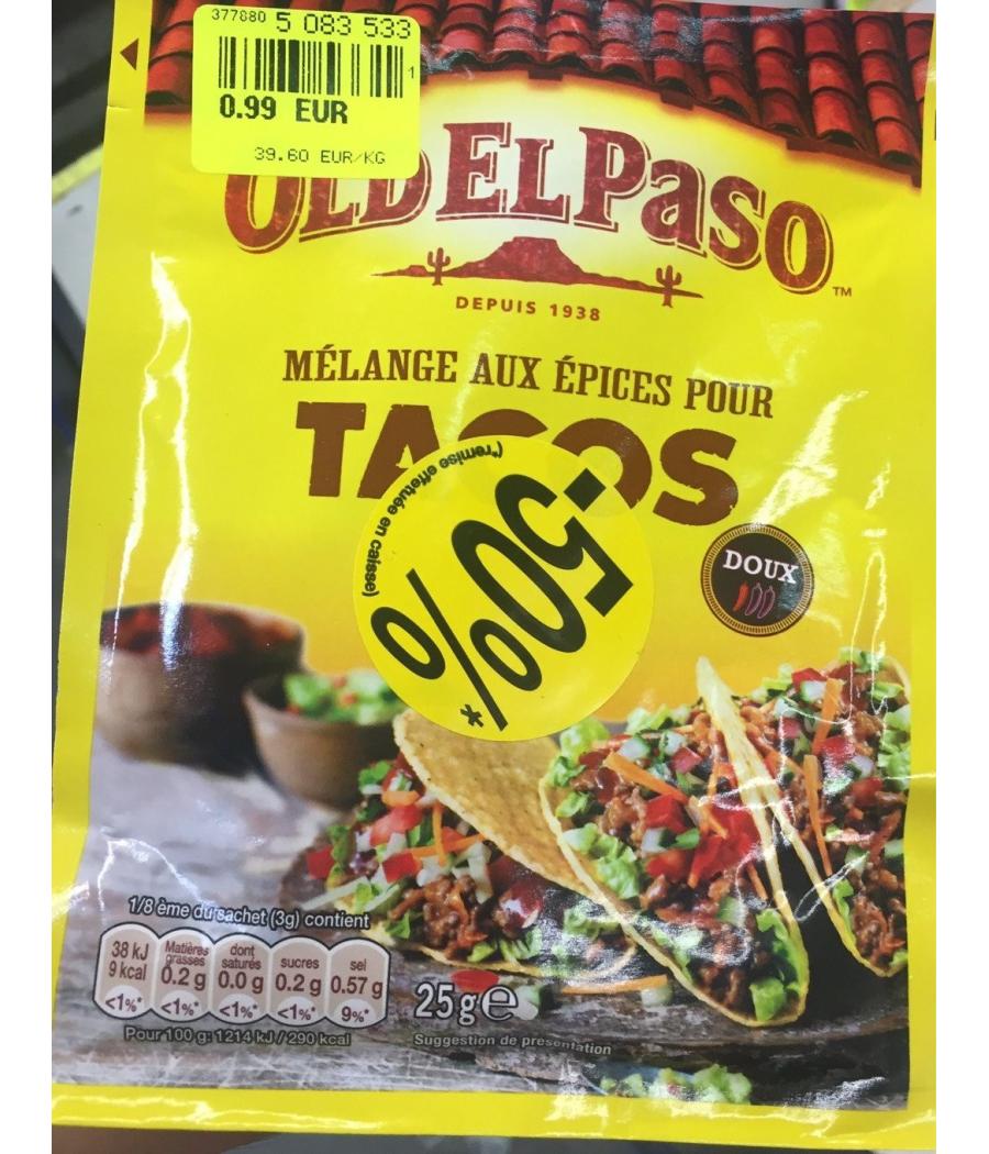 MELANGE AUX EPICES POUR TACOS 25 G