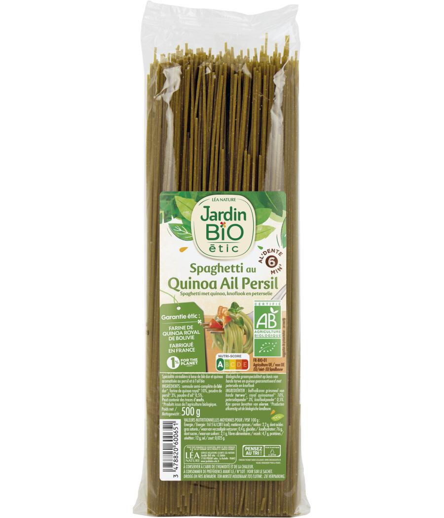 SPAGHETTI AU QUINOA PERSIL AIL JARDIN BIO 500G