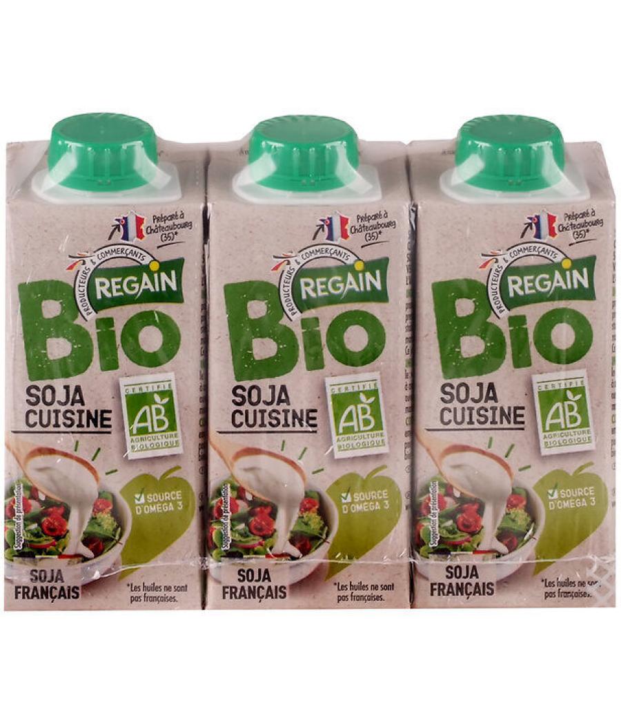 CREME DE SOJA BIO POUR CUISINE REGAIN 3 X 20CL