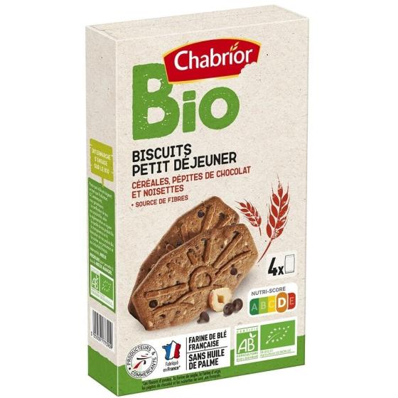 BISCUITS CEREALES NOISETTES ET PEPITES DE CHOCOLAT BIO CHABRIOR 200G
