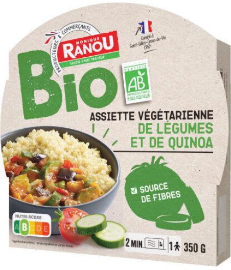 BARQUETTE ASSIETTE VEGETARIENNE DE LEGUMES ET DE QUINOA - BIO - 350 G