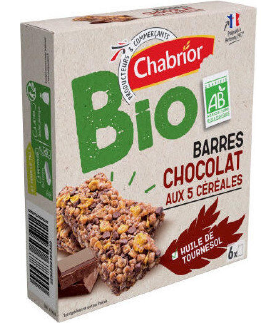 BARRES CHOCOLAT AUX 5 CEREALES BIO CHABRIOR 138G