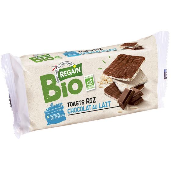 TOASTS DE RIZ REGAIN NAPPES DE CHOCOLAT AU LAIT BIO 100G