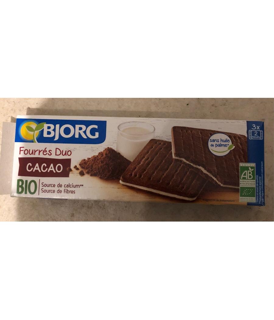 BISCUIT FOURRES DUO CACAO BJORG 150G