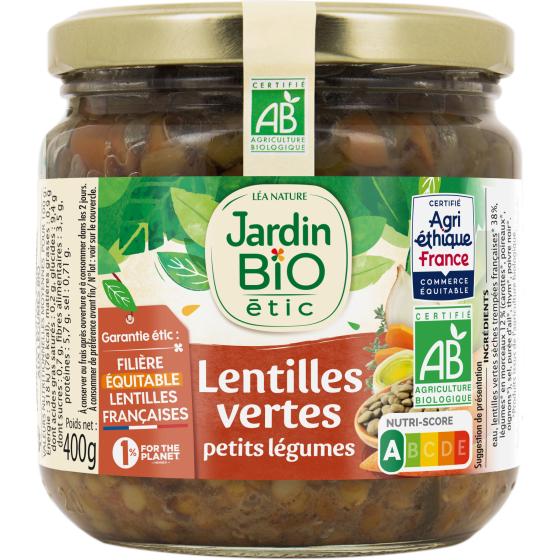 LENTILLES CUISINEES AUX PETITS LEGUMES JARDIN BIO 400G