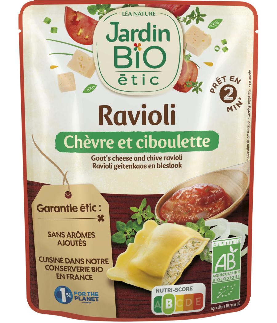 RAVIOLI CHEVRE ET CIBOULETTE JARDIN BIO 250G