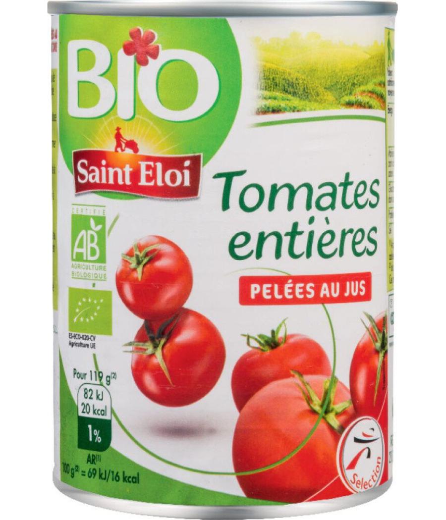 TOMATES ENTIERES PELEES AU JUS BIO SAINT ELOI 383G