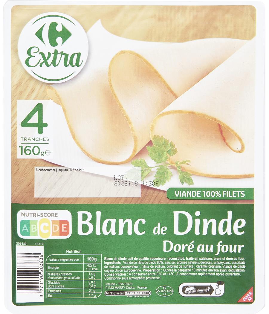 BLANC DE DINDE DORE AU FOUR 80G