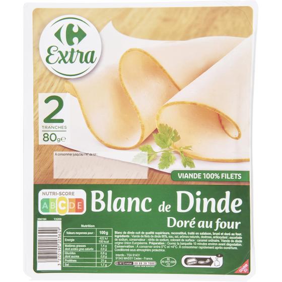 BLANC DE DINDE DORE AU FOUR 80G