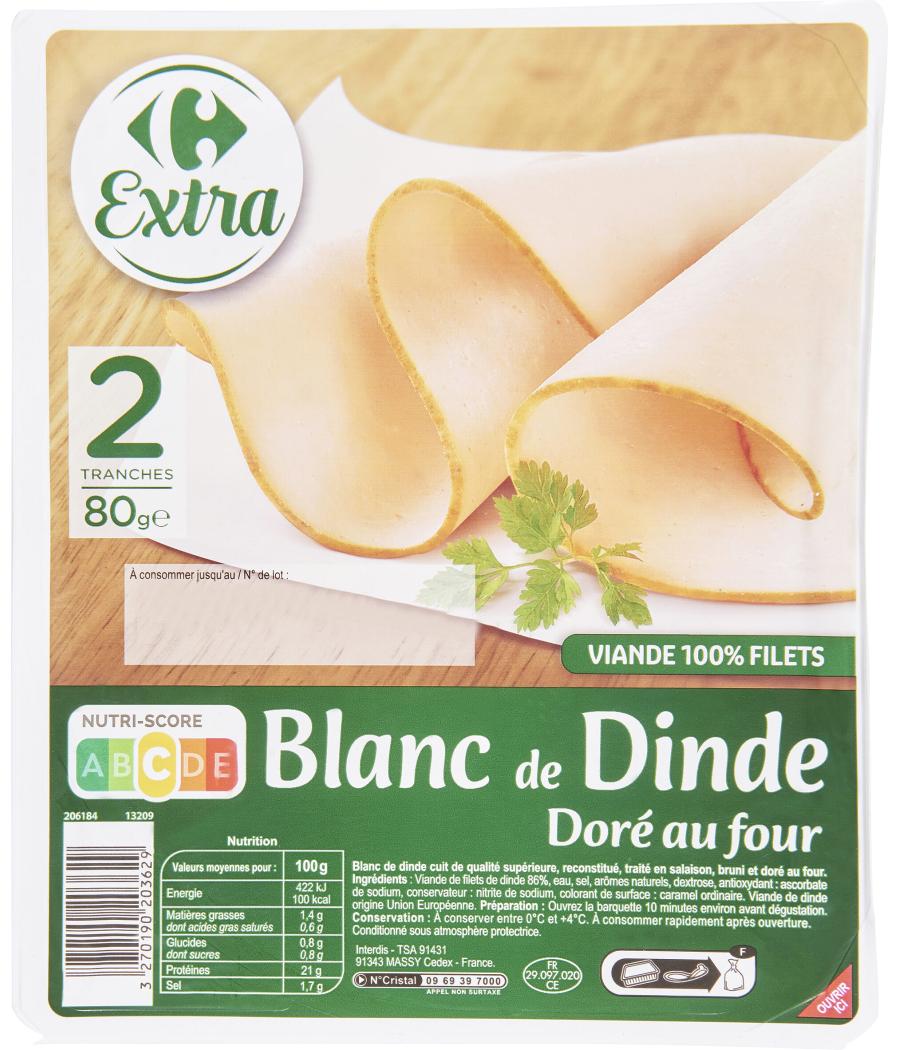 BLANC DE DINDE DORE AU FOUR 80G