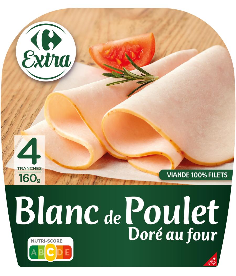 BLANC DE POULET DORE AU FOUR CARREFOUR 160G