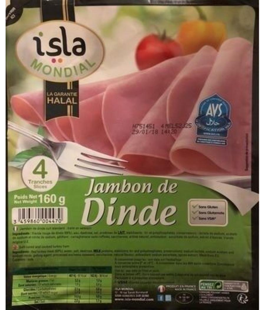 JAMBON DE DINDE HALAL 160G