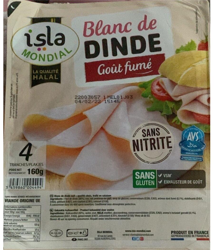 BLANC DE DINDE GOUT FUME 160G