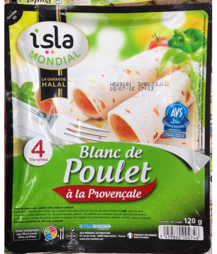 BLANC DE POULET A LA PROVENCALE 120G