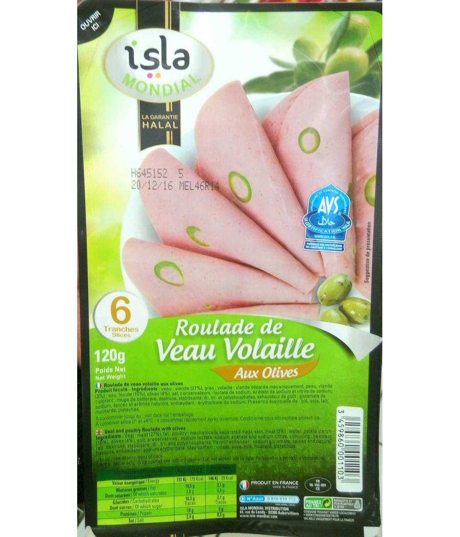 ROULADE DE VEAU VOLAILLE AUX OLIVES 120G