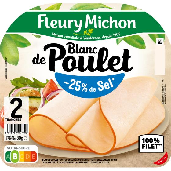 BLANC DE POULET  - 25% DE SEL* 80G