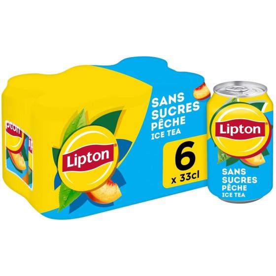 BOISSOIN ICE TEA SAVEUR PECHE SANS SUCRES LIPTON 6X33CL