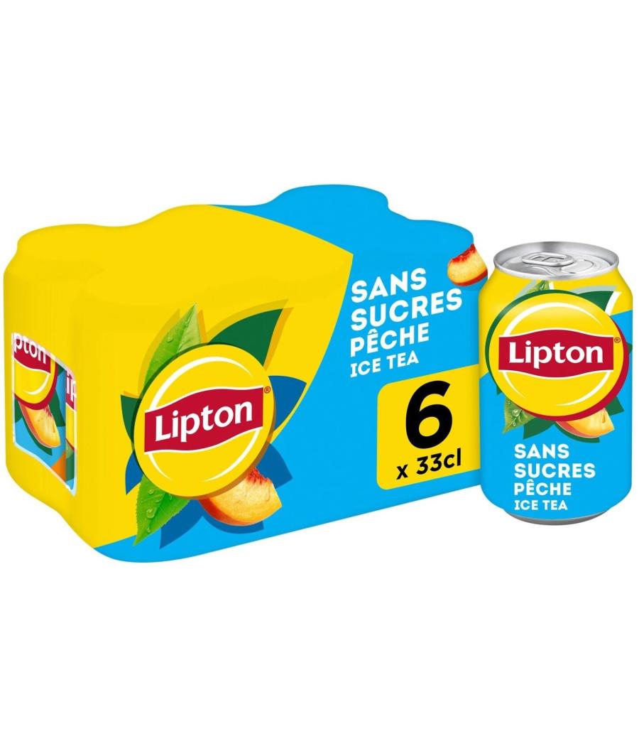 LIPTON ICE TEA SAVEUR PECHE SANS SUCRES 6 X 33 CL