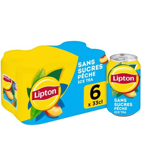 LIPTON ICE TEA SAVEUR PECHE SANS SUCRES 6 X 33 CL