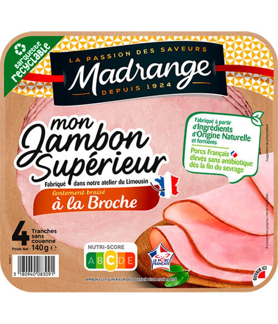 MON JAMBON SUPERIEUR LENTEMENT BRAISE A LA BROCHE 140 G 4 TRANCHES