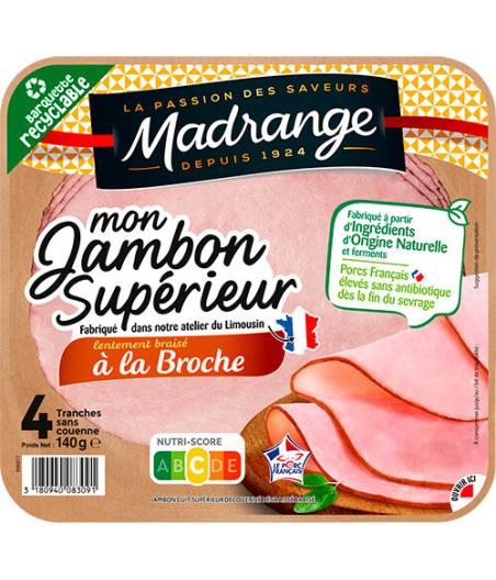 MON JAMBON SUPERIEUR LENTEMENT BRAISE A LA BROCHE 140 G 4 TRANCHES