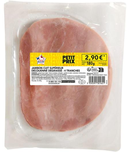 JAMBON CUIT SUPERIEUR LE JAMBON FRANCAIS 180G
