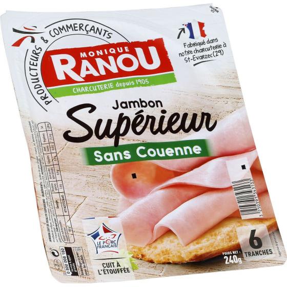 JAMBON SUPERIEUR SANS COUENNE 6 TRANCHES 240 G
