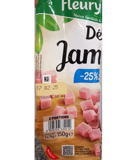 DES DE JAMBON -25% DE SEL* 150 G